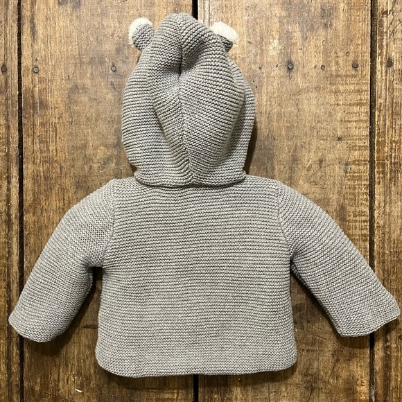 Carter’s Baby Sherpa-Lined Hooded Winter Sweater with 3D Ear | Gray | 6 Mos - Picture 2 of 9